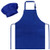 SUNLAND Kids Apron and Hat Set Children Chef Apron for Cooking Baking Painting (Royal Blue, M)