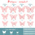 3D Pink Butterfly Wall Decor 3 Sizes 4 Styles Butterfly Party Decorations Cake Decorations Removable Stickers Wall Decor Room Mural Metallic Kids (Pi