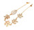 yueton 2pcs Fashion Ladies Athena Olive Branch Tassel Leaf Chain Alligator Clips Barrettes Bobby Pin Hair Clips Bride Headwear Edge Clip Clamps Headb