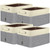BALEINE 4 Pack Fabric Storage Bins for Shelves, Linen Storage Baskets for Organizing, Decorative Closet Bins for Clothes, Home (Grey, 15"x11"x9.5")