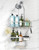 YASONIC Shower Caddy Hanging - Never Rust Shower Organizer - Aluminum Over The Head Caddy with 10 Hooks for Razor/Sponge - Rack with Soap Basket - Si