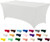 Utopia Kitchen Spandex Tablecloth 1 Pack [6FT, White] Tight, Fitted, Washable and Wrinkle Resistant Stretch Rectangular Patio Table Cover for Event,