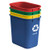 Acrimet Wastebasket Bin for Recycling, 6.75 Gallon/ 27 Quart/ 25.552 Liter (Made of Plastic) (Metal/Yellow, Paper/Blue, Glass/Green, Plastic/Red) (Se