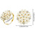 Hotop 36 Pcs Gold Napkin Rings Pearls and Flower Napkin Buckles Rhinestone Bling Round Holders for Wedding Party Dinner Holiday Banquet Christmas Tha