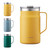 LocknLock Metro Mug Premium 18/8 Stainless Steel Double Wall Insulated with Handle Perfect for table with Lid, Yellow, 20 oz