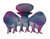 Caravan Fashionable Hair Claw Is Open Sophisticated Tied Bow In A Purple Rainbow Hand Painting