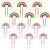 yueton 12PCS Rainbow Cloud Shaped Paper Clips Cute Small Paperclips PVC Metal Bookmark Clips File Note Clips Book Markers for Office, School, Home an