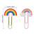 yueton 12PCS Rainbow Cloud Shaped Paper Clips Cute Small Paperclips PVC Metal Bookmark Clips File Note Clips Book Markers for Office, School, Home an