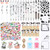 Crtiin 82 Pcs Cute Cow Gift Set Kawaii Retractable Black Ink Pens Milk Correction Tape Cow Paperclip Bookmarks Sticky Notes Stickers for Christmas Of