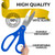 Blue Ceremonial Ribbon Cutting Scissors  20" Giant Scissors for Grand Opening Events for Business Ceremonies Decorative Tools for Ribbon Cutting and