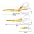 scissors all purpose, Titanium Coated Blades and Ergonomic Clear Handle, Clear Gold scissors for Office Desk, Modern Design for Craft, Sewing, fabric