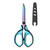 SoftGrip Titanium Non-Stick Scissors with Cover, All-Purpose Fabric Sewing & Craft Scissors - Sharp Shears Cutter for Home & School (Blue & Rainbow)