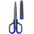 Scissors with Utility ExoKnife Cap, 6.9", Sharp Non-Stick Coated Blades for Office, Craft & Home Use, Stainless Steel Blades (Blue)