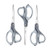 LIVINGO 3 Pack Scissors for Office: Sharp Stainless Steel Shears Heavy Duty All Purpose for Cutting Crafting Paper Fabric, Gray Comfort Handles, 8.5