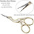 BIHRTC Small Craft 4.5Inch Embroidery Scissors with Artificial Leather Cover Stainless Steel Tip Bird Stork Scissors Shears for Sewing Crochet Embroi