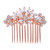 EVER FAITH Women's Austrian Crystal Wedding Flower Leaf Hair Side Comb Clear Rose Gold-Tone