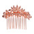 EVER FAITH Women's Austrian Crystal Wedding Flower Leaf Hair Side Comb Clear Rose Gold-Tone