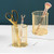 POCOSER Gold Pen Holder for Desk, Metal Pencil Holders Makeup Brushes Cup for Preppy Room Decor Office Home Bedroom School Organizer Toothbrush Holde