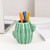 Aewill Ceramic Cactus Pen Holder Stand Cup Cactus Pencil Holder Organizer Makeup Brush Holders for Home Office Desk (Green Cactus)
