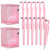 Henoyso 14 Pcs Metal Flamingo Pen and Pencil Holder - Cute Pink Square Holders for Desk, Office, Home - Women's Gift, Makeup Brush, Candy Box (1 Flam