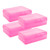 Ykimok Large Capacity Clear Pencil Box, Pencil Case, Plastic Pencil Boxes, Stackable Design, Supply Boxes for School Classroom, 4-Pack (Pink)