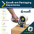 Excell Safeguard Packing Tape Dispenser with 1 Roll Transparent Tape, 2 Inch Wide Tape Gun with Pushflap Technology for Effortless Packaging, Box & C
