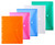 LaOficina 11 Holes Semi Poly Envelope Pocket Insert Pages for Binders, with Hook and Loop Closure Assorted Colors, Letter Size 5 Packs