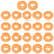 PATIKIL 35mm 1-1/2" Orange Plastic Round Book Binding Discs, 22 Pcs Discbound Expansion Discs Plating Round Binder Rings for DIY Notebook Planner
