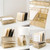 BLU MONACO | Gold Desk Organizer Set with Detachable File Organizer, Stackable Paper Tray & Storage Drawer | Stylish Gold Desk Accessories for Women