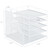 LEKETREE Desk Organizers and Accessories, 5-Tier Paper Letter Tray Organizer with File Holder, Desktop Organizer for Office Supplies (White)