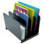 Huron Vertical 4 Slot Steel Desk Organizer/Sorter, Black
