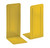 Acrimet Metal Bookends, Jumbo Size 9" H x 4" W x 4-1/2" D, Non-Skid Book Stand for Shelves, Heavy Duty Book Stopper, Yellow, 1 Pair