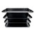 Huron Desktop Horizontal 4-Slot Legal File Binder Organizer Storage Letter Tray, Black Commercial Grade Steel