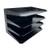 Huron Desktop Horizontal 4-Slot Legal File Binder Organizer Storage Letter Tray, Black Commercial Grade Steel