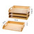 Okllen 3 Pack Stackable Paper Trays, Bamboo Desk Letter Tray Set, 3 Tier File Document Organizer Tray for A4 Paper, Magazine, Receipts, Office Suppli