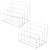 Hiziwimi 2PCS Clear Acrylic File Holder, 4 Section File Sorter, Desk Mail Organizer Countertop, Vertical File Stand, Notebook, Folder, Wallet, Envelo