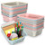 Geelin 18 Pcs Storage Baskets Plastic Mesh Organizer Basket Classroom Bins Colored Storage Bins Colorful Storage Trays for Paper Desk Shelf Home Scho