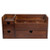 ExoLiry Rustic Brown Wooden Desktop Organizer Drawers Removable Office Supplies Torched Wood Storage Cabinet Caddy Box Stationery Pencil Slots Mail H