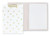 Kate Spade New York A4 Clipboard Folio with Low Profile Clip, Professional Padfolio Includes Lined Notepad, Pen Loop, and Pocket, Gold Dot with Scrip