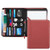 Gorbado Padfolio Portfolio Folder Binder - A4 Zippered Business Folder Document Organizer with 8 x 11 Writing Notepad for Men Women, Red