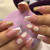 Daisy Press on Nails Medium Length Coffin Fake Nails french tip v-Shaped Design Stick on Nails Full Cover Acrylic Nails Gold Glitter Foil Glue on Nai