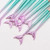 Makeup Brush Set 10 Pcs Fish Tail Eye Makeup Brushes, Eyeshadow Concealer Eyeliner Brow Blending Brush Tool(Multicolor Mermaid Handle)