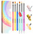 SAVILAND 6PCS Nail Art Brushes Set  Multifunctional Nail Brushes for Nail Art Nail Design Brush Gel Nail Brush for Nail Extension Nail Art Liner Bru