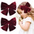Velvet Hair Bows Girls 6" 2PCS Big Red Wine Fall bow Alligator Clips for Toddler Hair Clips Toddlers Teens Kids Accessories