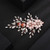 Teyglen Bridal Flower Crystal Hair Clips Hairpins Wedding Gold Leaf Hair Barrette Handmade Leaf Rhinestone Hair Pieces Hair Accessories for Women Bri