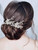 Heread Flower Bride Wedding Hair Pins Silver Leaf Bridal Head Piece Rhinestones Hair Accessories for Women and Girls (Pack of 2)