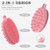 FREATECH 2-in-1 Silicone Body Scrubber - Bath Shower Body Brush and Shampoo Brush Scalp Massager Exfoliator, Deep Cleanse Skin & Hair, Lathers Well,
