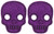 Sourpuss Glitter Skull Hair Clips Purple