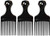 Comfort Plastic Mini Comb & Lift Hair Pick (Pack of 12) Black