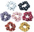 7 Pack Polka Dots Silklike Hair Scrunchies Long Hair Hair Eleastic Bands Scrunchy Hair Ties Ropes Ponytail Holders Cloth Bands Sleep, Shower or Make